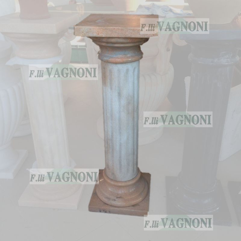 COLONNA IN MARMO ROSA Ø14 CAPITELLO 28x28 QUADRATO